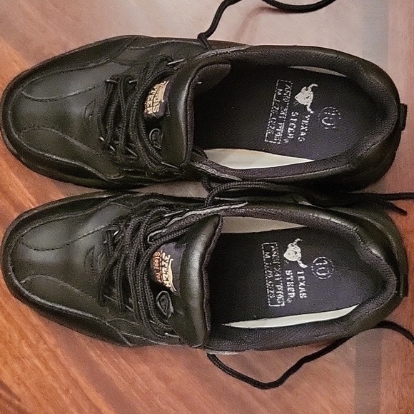 Texas Steer Black Leather Steel Toe Work Shoe - Picture 1 of 10